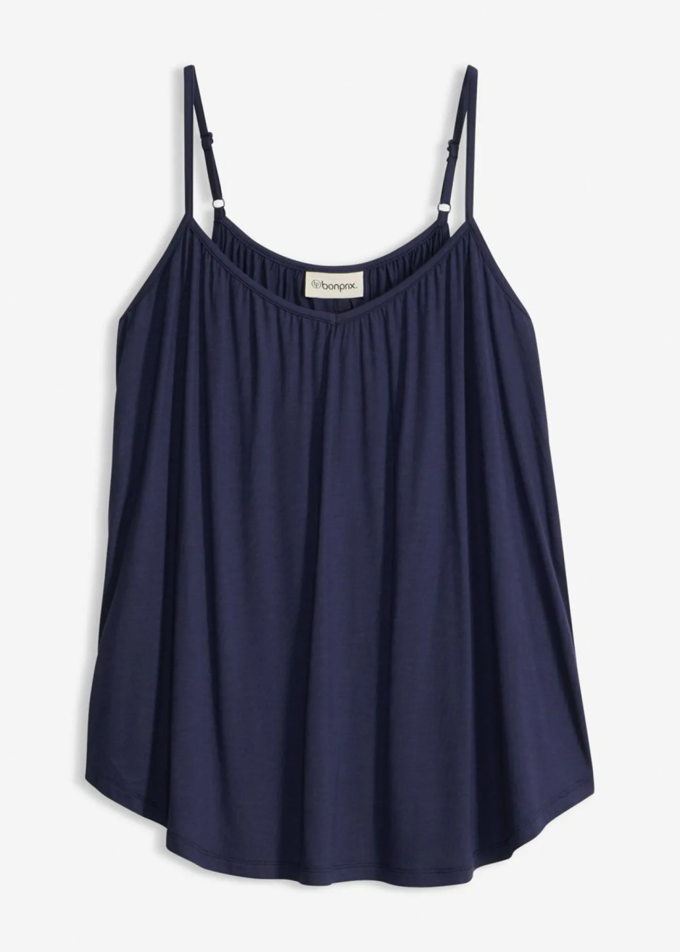bonprix bonprix Top de viscosa fluida con tirantes finos Azul marino New