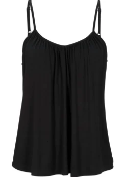 bonprix bonprix Top de viscosa fluida con tirantes finos Negro Clearance