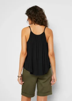 bonprix bonprix Top de viscosa fluida con tirantes finos Negro Clearance