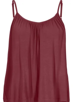 bonprix bonprix Top de viscosa fluida con tirantes finos mora oscuro Clearance