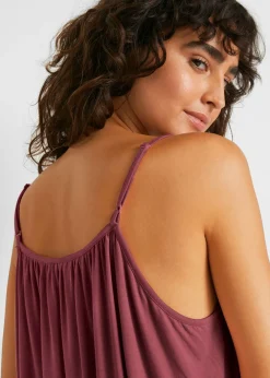 bonprix bonprix Top de viscosa fluida con tirantes finos mora oscuro Clearance