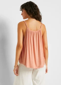 bonprix bonprix Top de viscosa fluida con tirantes finos Melocotón Outlet