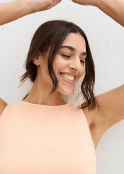 bonprix bonprix Top de viscosa suave (2 unidades) Negro-melocotón Sale