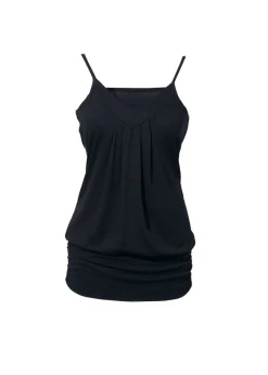 bonprix bonprix Top fruncido de tirantes Negro Outlet