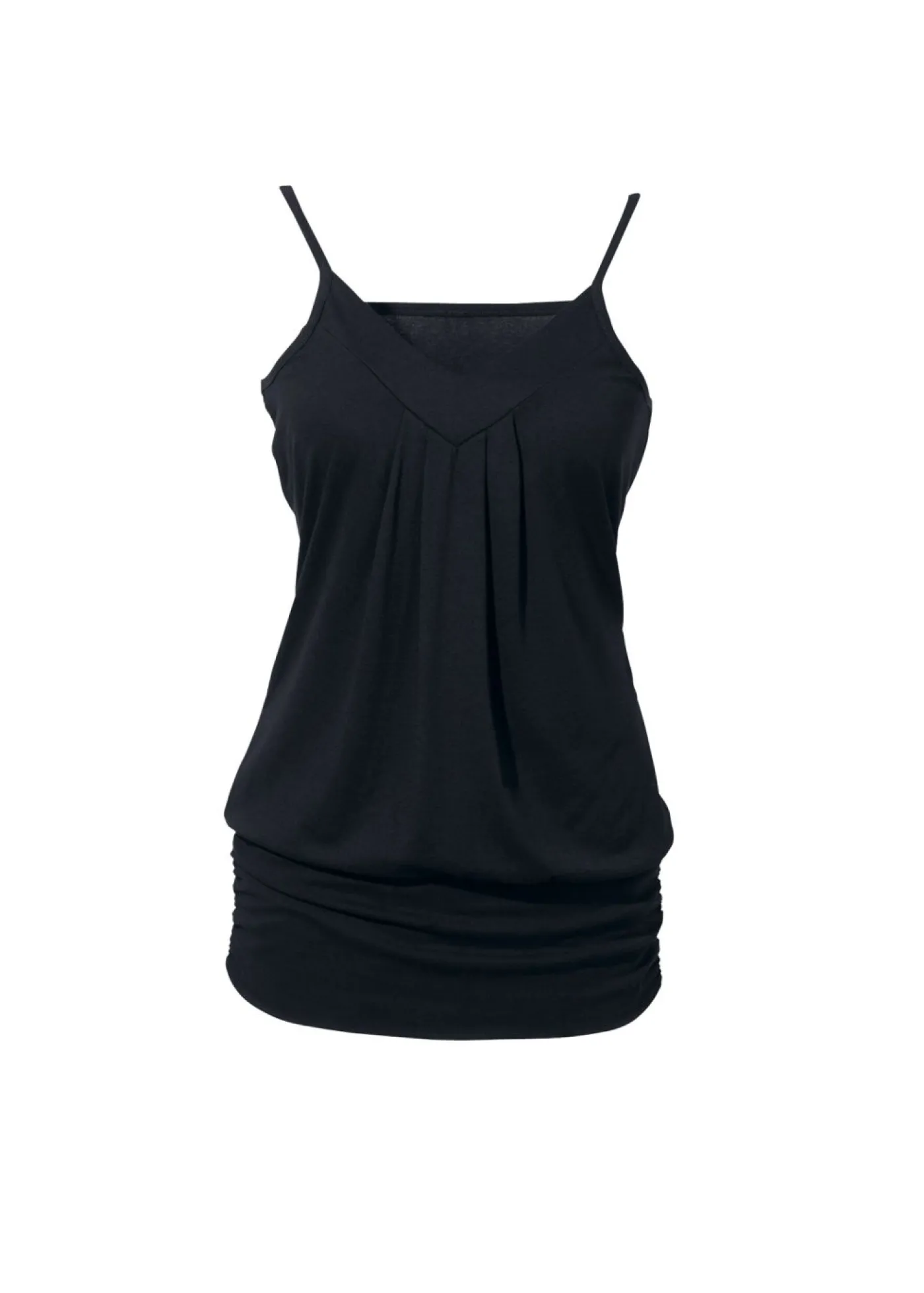 bonprix bonprix Top fruncido de tirantes Negro Outlet