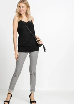 bonprix bonprix Top fruncido de tirantes Negro Outlet
