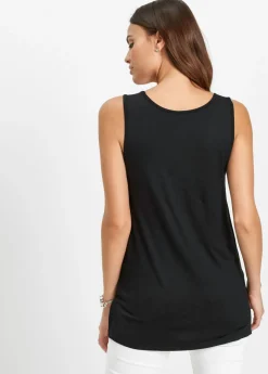 bonprix bonprix Top largo Negro-plata estampado Hot