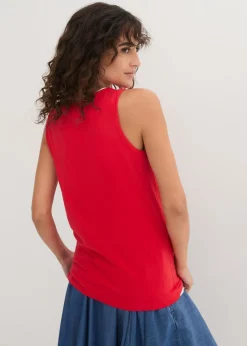bonprix bonprix Top largo de algodón orgánico puro (5 unidades) fresa+blanco+gris claro moteado+azul marino+negro Discount