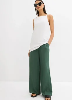 bonprix bonprix Top largo de mezcla de algodón elástico Blanco Outlet