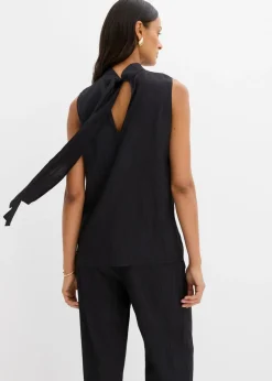 bonprix bonprix Top largo de mezcla de viscosa estructurada Negro Hot