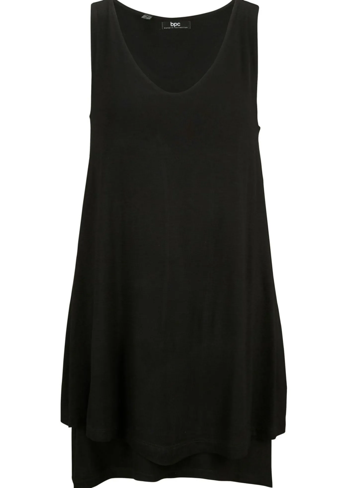 bonprix bonprix Top largo de mezcla de viscosa con doble capa Negro Best