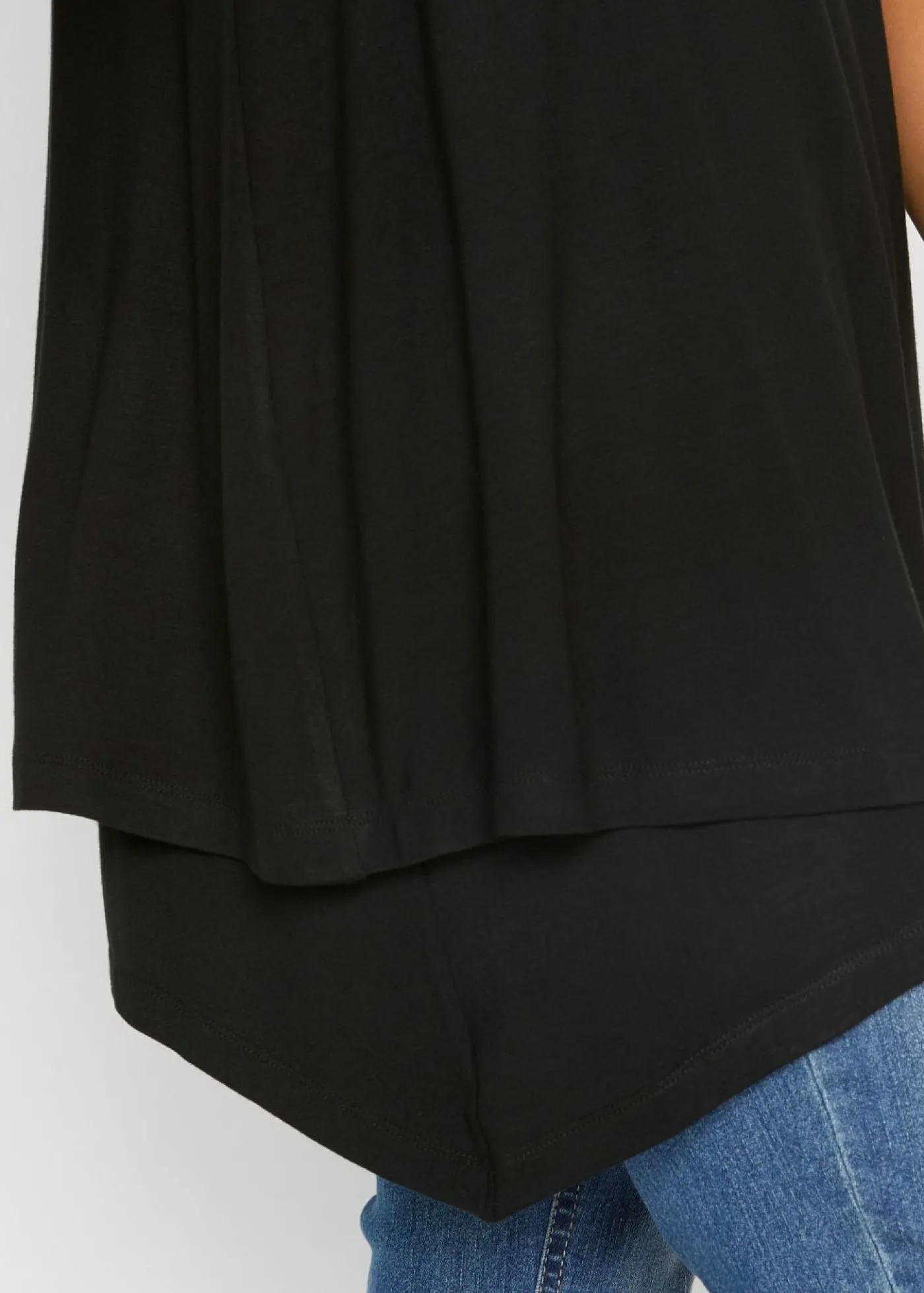 bonprix bonprix Top largo de mezcla de viscosa con doble capa Negro Best