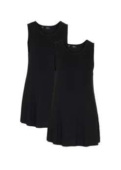 bonprix bonprix Top largo de viscosa suave (2 unidades) Negro Hot