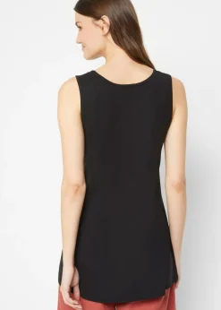bonprix bonprix Top largo de viscosa suave (2 unidades) Negro Hot