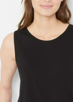 bonprix bonprix Top largo de viscosa suave (2 unidades) Negro Hot