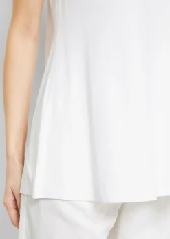 bonprix bonprix Top largo de viscosa suave (2 unidades) Blanco-negro Clearance