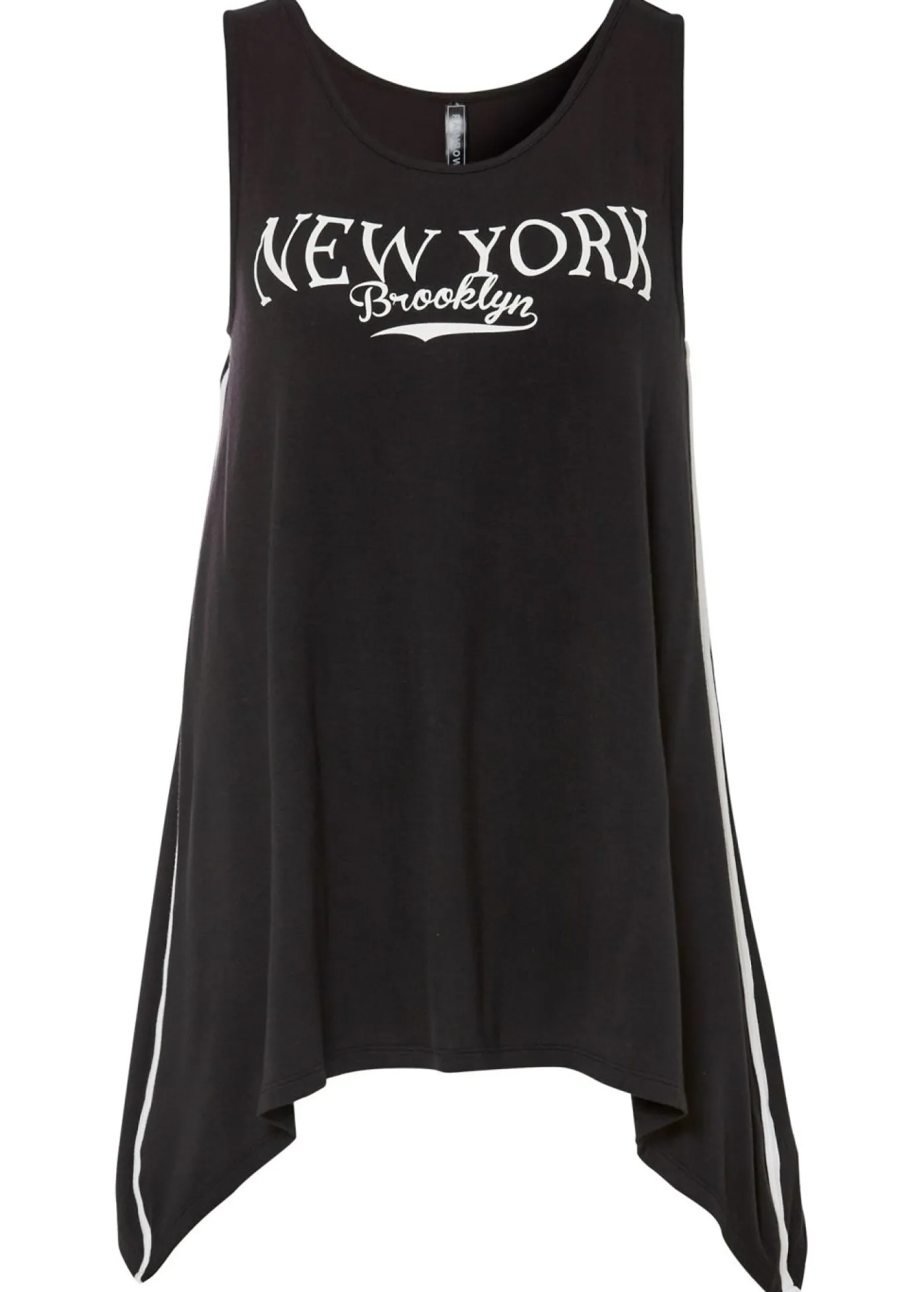 bonprix bonprix Top largo de viscosa suave Negro-blanco Outlet