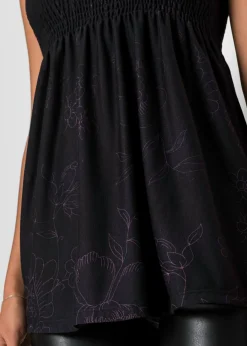 bonprix bonprix Top túnica negro-purpúra Online