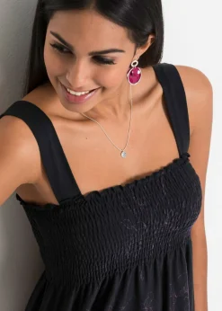 bonprix bonprix Top túnica negro-purpúra Online
