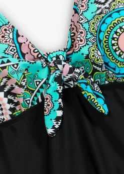 bonprix bonprix Traje de baño con detalle de lazo Negro-blanco con estampado gráfico Discount