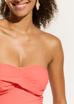 bonprix bonprix Traje de baño con efecto moldeador medio y aspecto cruzado Coral New