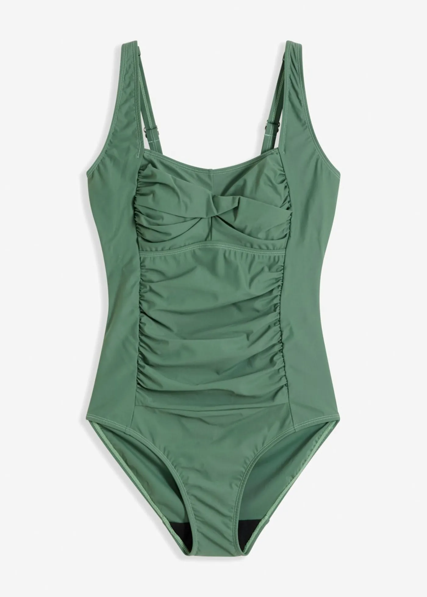 bonprix bonprix Traje de baño con efecto moldeador medio y aspecto cruzado Verde oliva Clearance