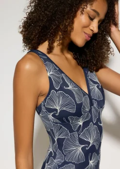 bonprix bonprix Traje de baño con escote en V Azul marino New