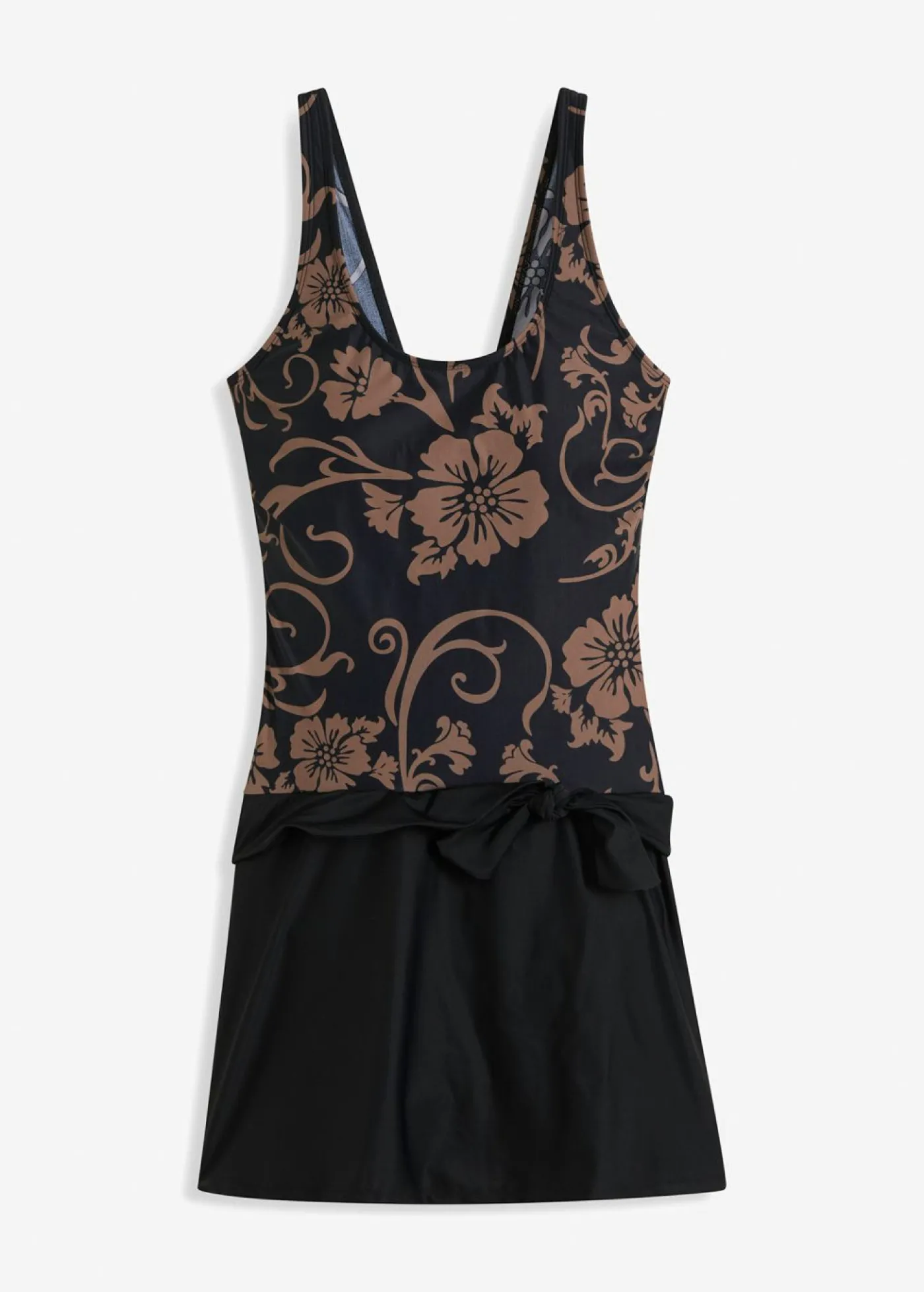 bonprix bonprix Traje de baño con ligero efecto moldeador Negro-marrón grisáceo de flores Sale