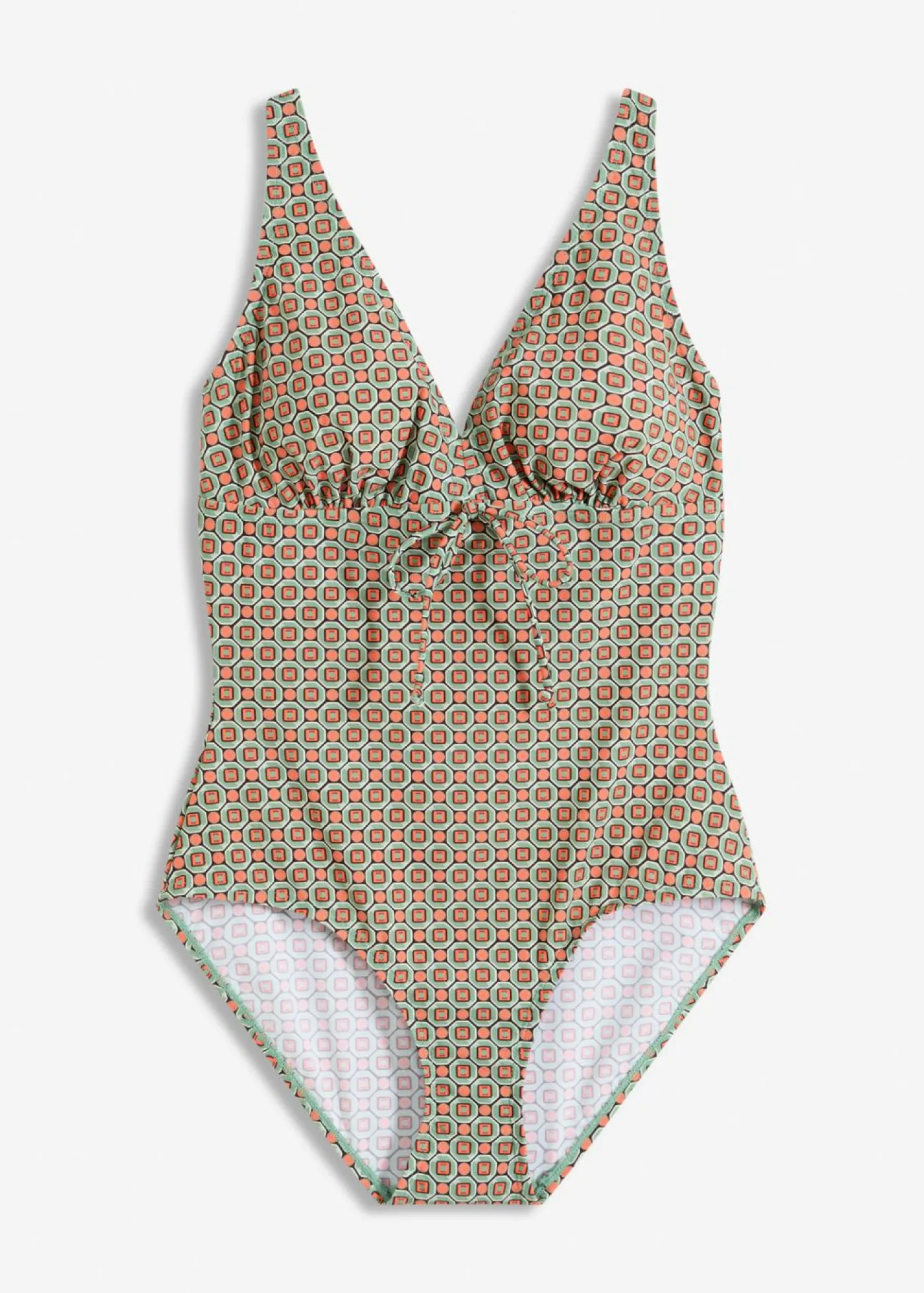 bonprix bonprix Traje de baño con ligero efecto moldeador negro-rojo-caqui Hot