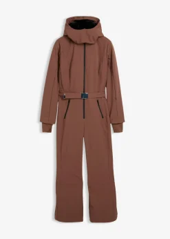 bonprix bonprix Traje de esquí de softshell con forro cálido y material impermeable Marrón claro Hot