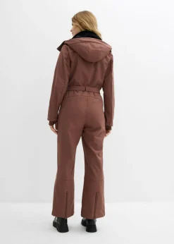bonprix bonprix Traje de esquí de softshell con forro cálido y material impermeable Marrón claro Hot