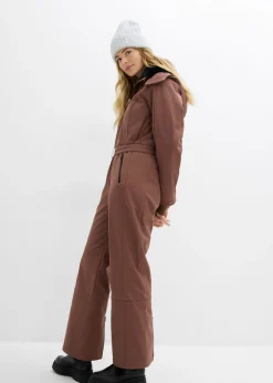 bonprix bonprix Traje de esquí de softshell con forro cálido y material impermeable Marrón claro Hot