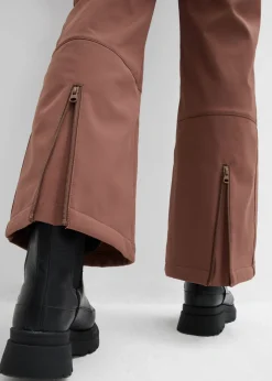bonprix bonprix Traje de esquí de softshell con forro cálido y material impermeable Marrón claro Hot