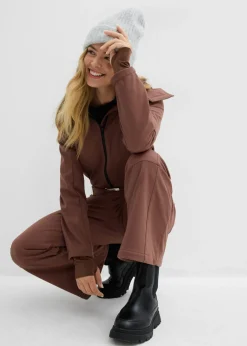 bonprix bonprix Traje de esquí de softshell con forro cálido y material impermeable Marrón claro Hot