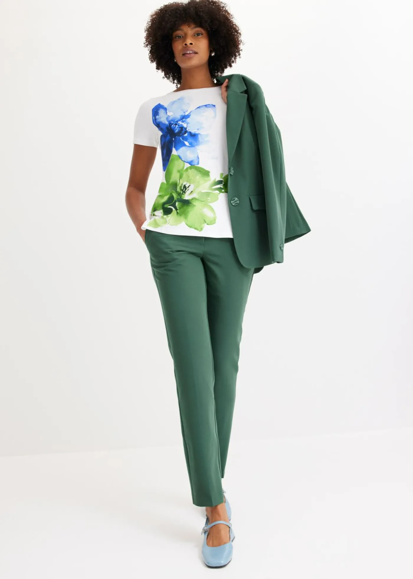 bonprix bonprix Traje de pantalón (2 piezas) verde sombra New