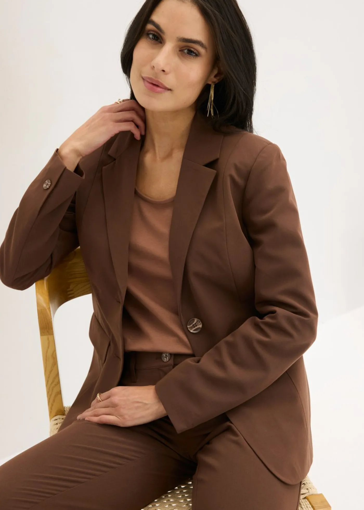 bonprix bonprix Traje de pantalón (2 piezas) marrón Discount