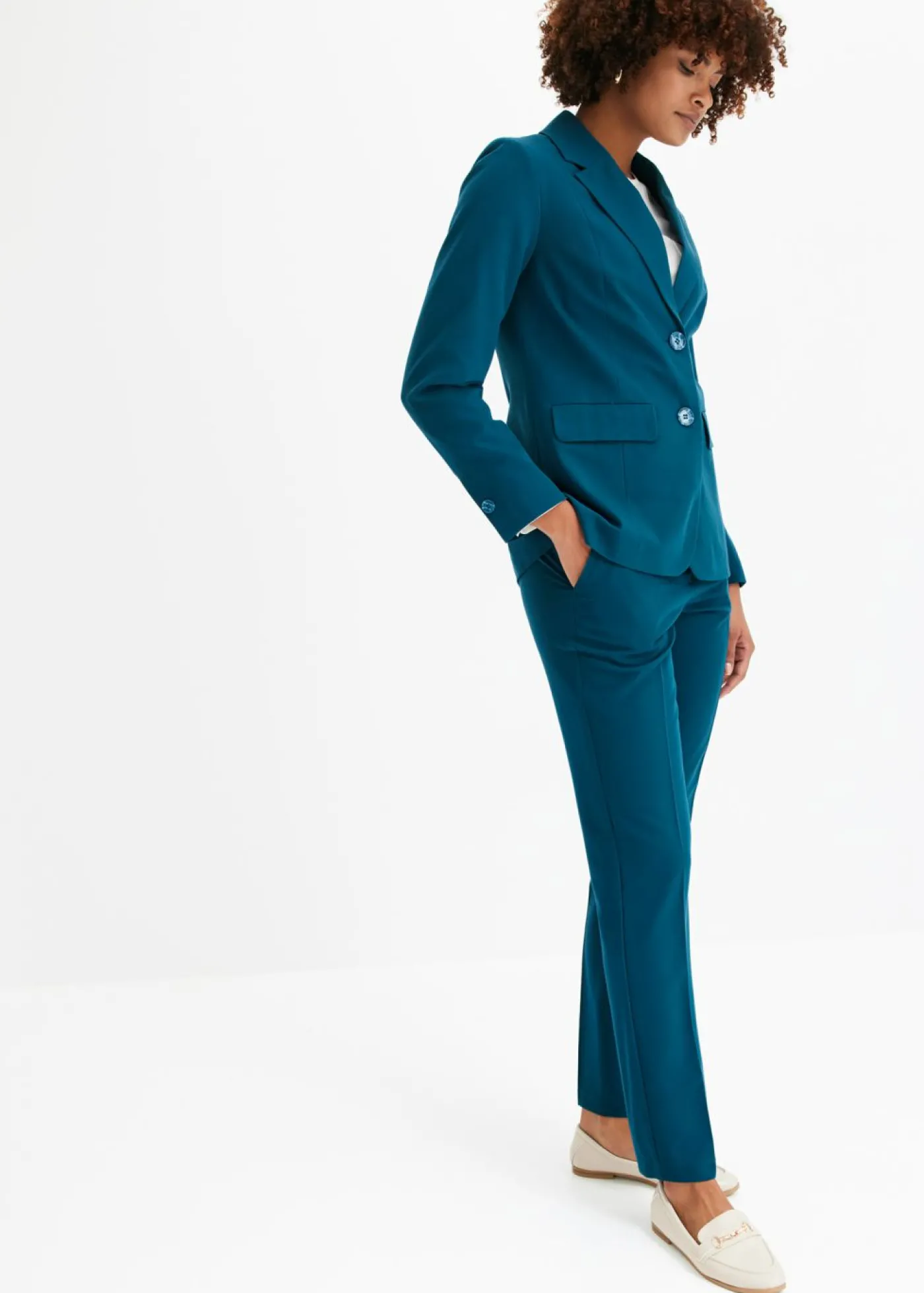 bonprix bonprix Traje de pantalón (2 piezas) Petróleo azul Outlet