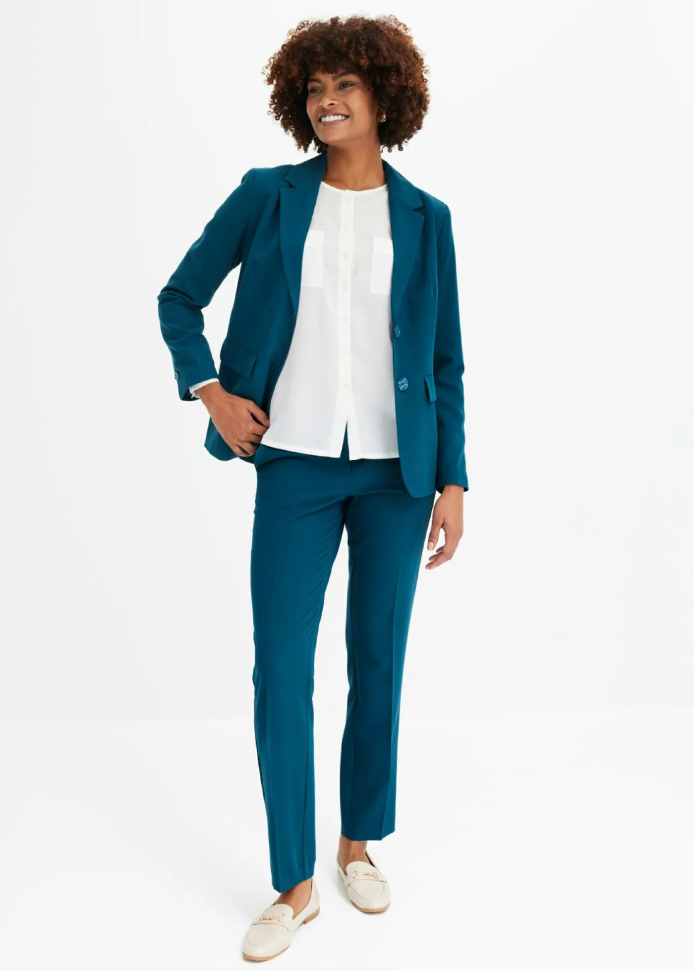 bonprix bonprix Traje de pantalón (2 piezas) Petróleo azul Outlet