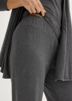 bonprix bonprix Traje para estar por casa (3 piezas) con viscosa Gris jaspeado Best