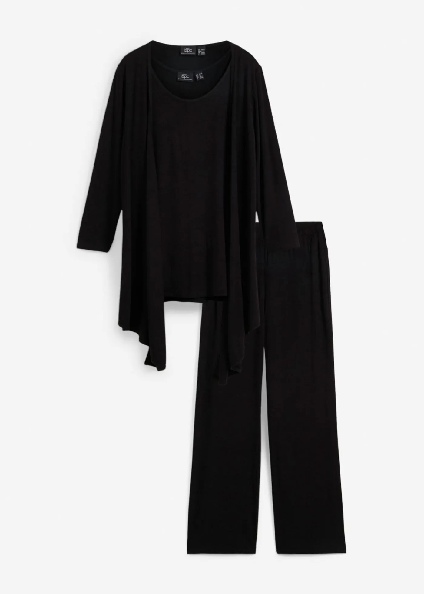 bonprix bonprix Traje para estar por casa (3 piezas) con viscosa Negro Best