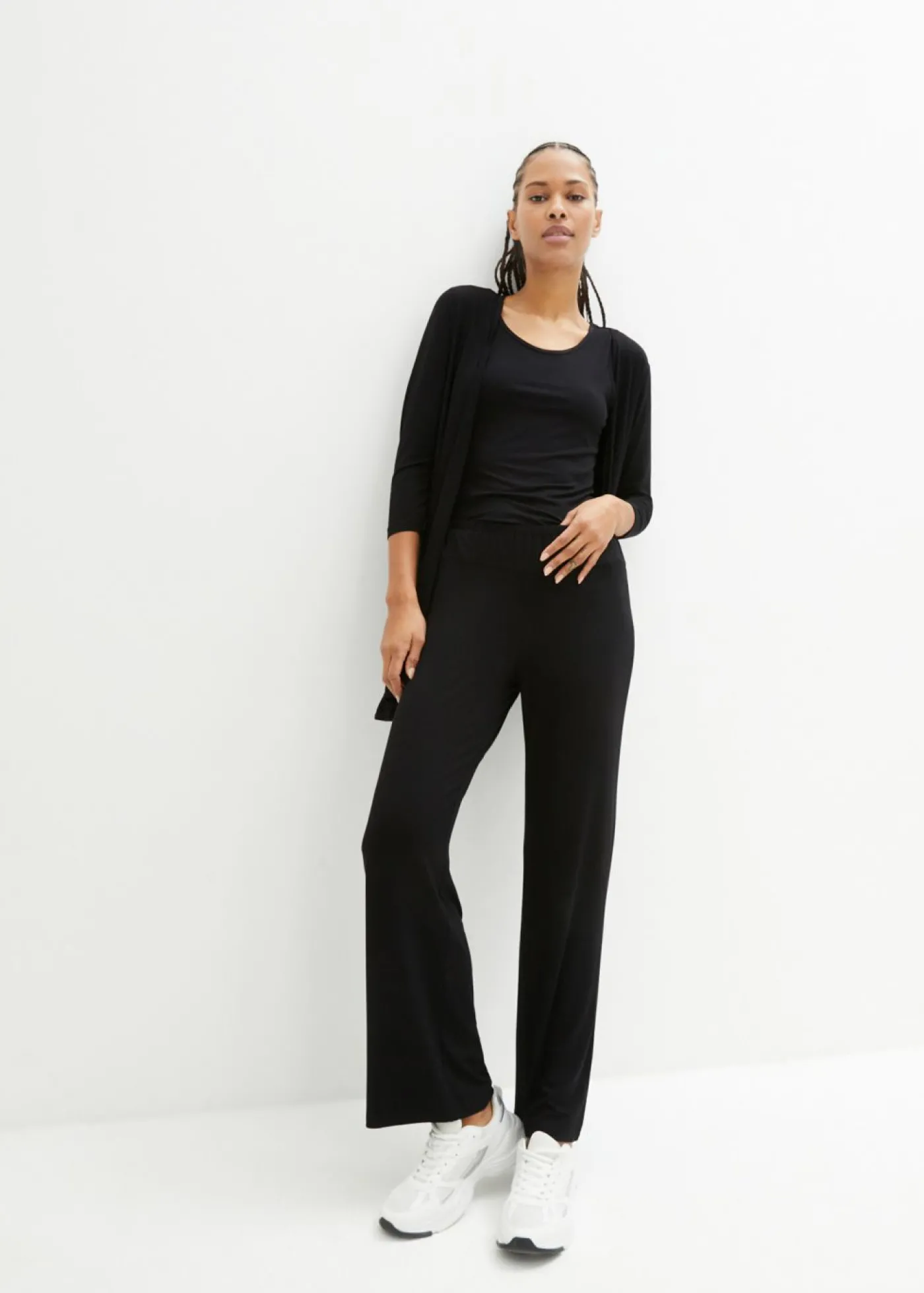 bonprix bonprix Traje para estar por casa (3 piezas) con viscosa Negro Best