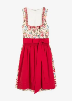 bonprix bonprix Traje tirolés con delantal bordado (2 piezas) Rojo de flores Best