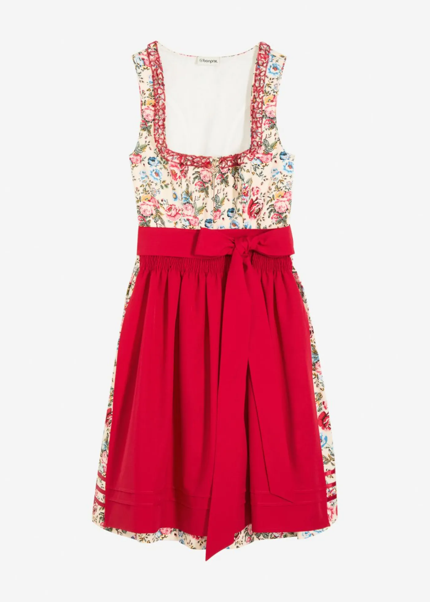 bonprix bonprix Traje tirolés con delantal bordado (2 piezas) Rojo de flores Best