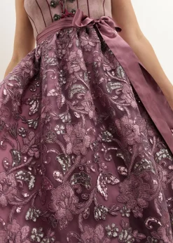 bonprix bonprix Traje tirolés y delantal (2 piezas) Rosa palo estampado Outlet