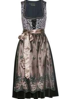 bonprix bonprix Traje tirolés y delantal (2 piezas) Negro estampado Clearance