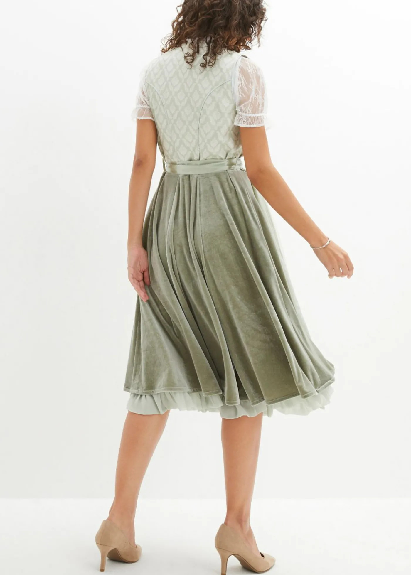 bonprix bonprix Traje tirolés y delantal (2 piezas) Verde alga New