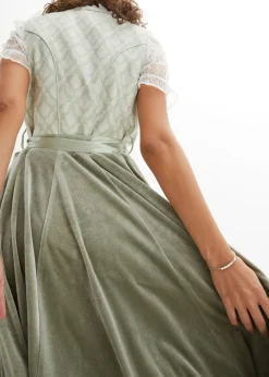 bonprix bonprix Traje tirolés y delantal (2 piezas) Verde alga New