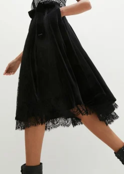 bonprix bonprix Traje tirolés y delantal (2 piezas) Negro-blanco lana estampado Discount