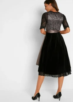 bonprix bonprix Traje tirolés y delantal (2 piezas) Negro estampado Online