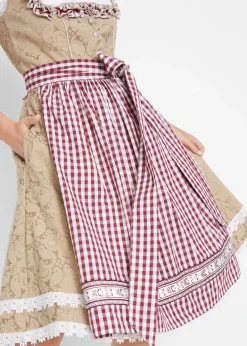 bonprix bonprix Traje tradicional tirolés con delantal hasta la rodilla Beige estampado Sale